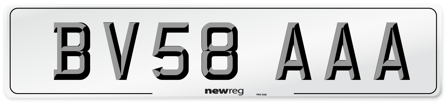 BV58 AAA Number Plate from New Reg